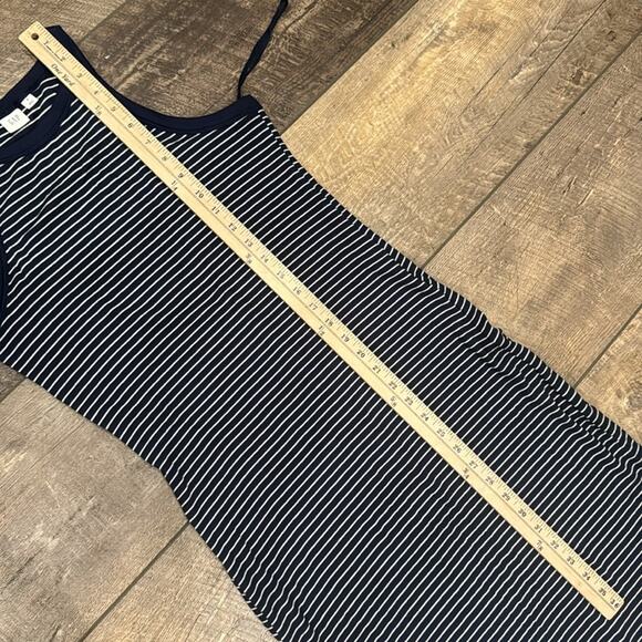 GAP Women's Rib Knit Racerback Maxi Dress Navy White Size M - Picture 7 of 10